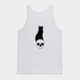 Halloween Design - Cat with Skull Tank Top